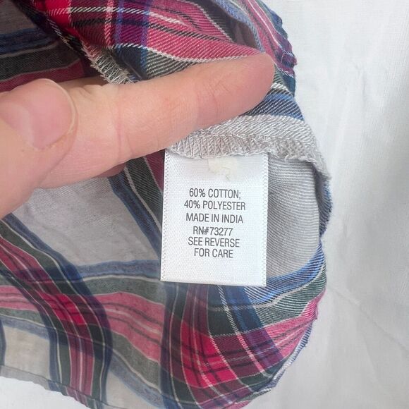 Croft & Barrow Plaid Flannel Shirt Cotton Blend Soft Comfy Medium Fall Basic - Picture 5 of 9